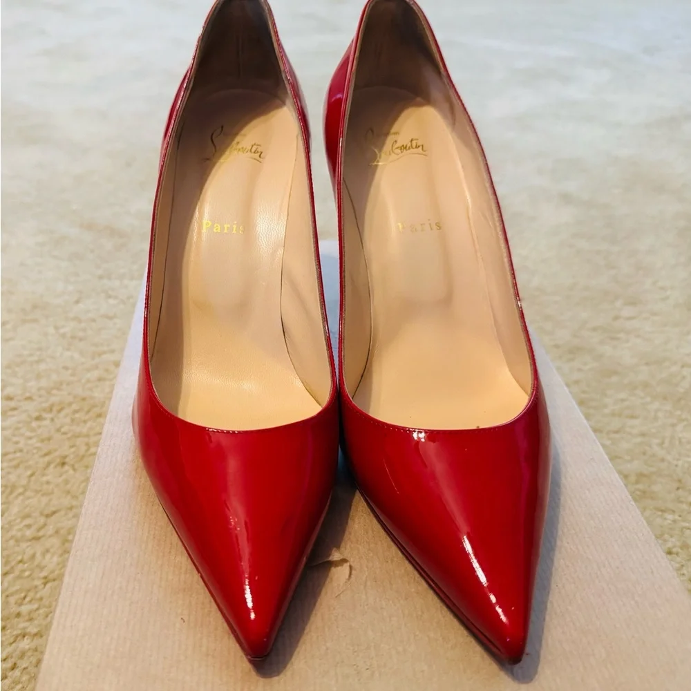 Christian Louboutin Kate Patent Red Pumps 85 mm EU 42/US 12 - Picture 4 of 6